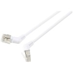 Renkforce RF-6071566 RJ45 sieťové káble, prepojovacie káble CAT 6A F/UTP 1.00 m biela zásuvné kontakty otočné o 360°, zahnutý káblový vývod 1 ks; RF-6071566