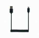 Gembird Micro USB krútený kábel 1.8 m / USB-A (M) - Micro USB (M) / čierna (CC-MUSB2C-AMBM-6)