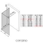 CERANO - Sprchová zástena Walk-in Onyx Corner Round Ľ/P - 8 mm - guľatá vzpera - čierna matná, bronzové sklo - 90x140x200 CER-979816