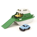 Green Toys Trajekt zeleno-biela s autíčkami