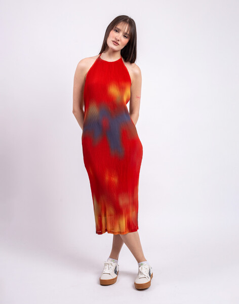 Thinking MU Flowers Pleated Miriam Dress MULTICOLOR S