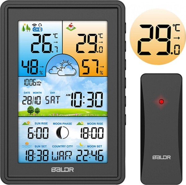 Berdsen Meteostanica s displejom BD-906 Čierna