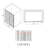 CERANO - Sprchové posuvné dvere Lantono L/P - 8 mm - Soft-Close - čierna matná, transparentné sklo - 110x195 CER-432043