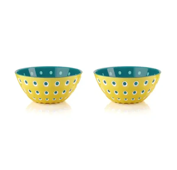 Guzzini LE MURRINE žltá, biela, tyrkysová / Sada misiek / 2 ks / O 12,5 cm / akrylát (279412225)