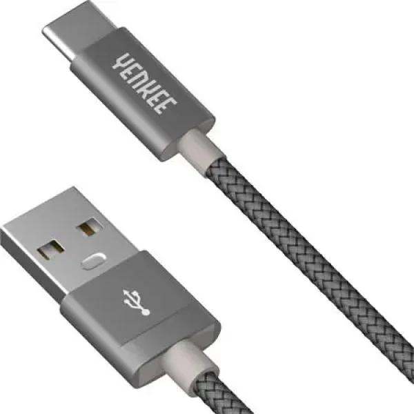 YENKEE YCU 301 kábel USB 2.0 na USB-C sivá / MM / dĺžka 1m / 480 Mbs / 3A (8590669248124)