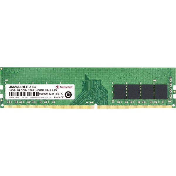 Transcend JetRAM Modul RAM pre PC DDR4 16 GB 1 x 16 GB Bez ECC 2666 MHz 288-pinový DIMM CL19 JM2666HLE-16G; JM2666HLE-16G