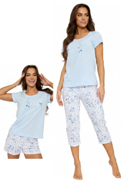 DÁMSKE PYŽAMO KR 466/344 SO DELICATE 3-PACK Modrá M