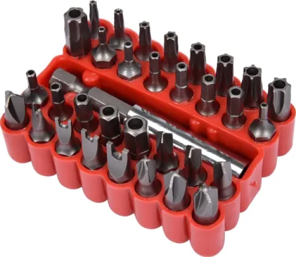 Vorel Sada bitov 33 ks CrV / Sada bitov / Torx, Tri-Wing, Four-Wing, imbus, kľúč / Chróm-vanádiová oceľ