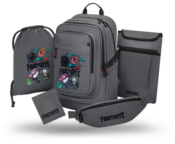 BAAGL SET 5 Cubic Fortnite Squad / Školský set / batoh, vrecko, ľadvinka, obal na notebook, peňaženka / GRS