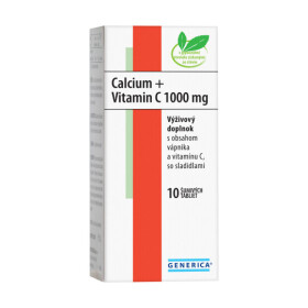 GENERICA Calcium + vitamín C 1000 mg 10 šumivých tabliet
