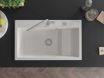 MEXEN MEXEN - Omar granitový drez 1 s odkvapkávačom 800 x 480 mm, biela, sifón chróm 6520801005-20