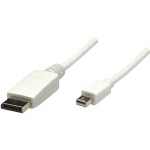 Manhattan Mini-DisplayPort / DisplayPort káblový adaptér Mini DisplayPort konektory, Konektor DisplayPort 2.00 m biela 324748-CG Kábel DisplayPort; 324748-CG