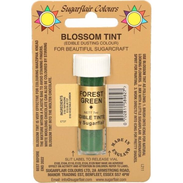 Jedlá prášková farba „forest green“, 7 ml - Sugarflair - Sugarflair