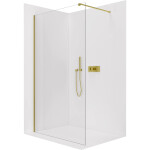 CERANO - Sprchová zástena Walk-in Onyx Cube Ľ/P - 8 mm - hranatá vzpera - zlatá, transparentné sklo - 40x200 CER-8050BD71933