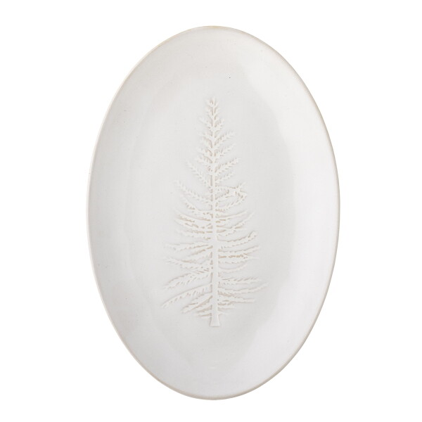 Bloomingville Kameninový servírovací tanier WINTER 31cm prírodný