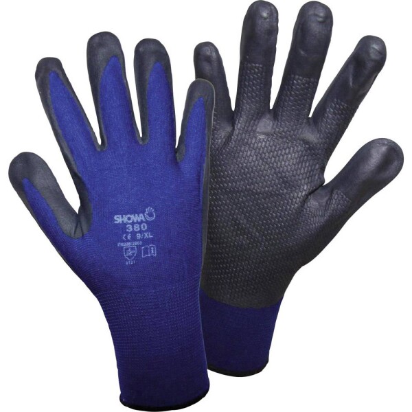 Showa 380 NBR 1163-7 nylon pracovné rukavice Veľkosť rukavíc: 7, M CAT II 1 pár; 1163-7