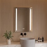 Mereo Zrkadlo 60x80 cm s LED osvetlením a odhmlievaním CN154