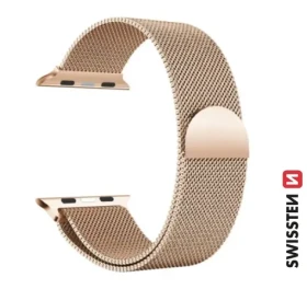 Swissten Milánsky ťah remienok pre Apple Watch 42/44/45/49mm zlatá (46000213)