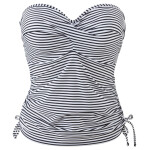 Vrchný diel plaviek Swimwear Anya Stripe Bandeau Tankini black/white SW0891 85G