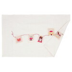 GREEN GATE Vyšívaný bavlnený behúň Xmas Letter White