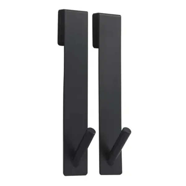 MSV NOKO 2 ks závesných háčikov na sprchovú zástenu matne čierne / oceľ / dlhé / 10 mm (3700703997740)