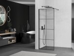 OLSEN SPA - Walk-in sprchovací kút ALBOX BLACK - FARBA rámu - Čierna, Rozmer A - 110, Rozmer C - 195, Smer zatvárania - Univerzálne Ľavé / Pravé, Výplň - Maľované bezpečnostné sklo - 6 mm OLBALBO110BC
