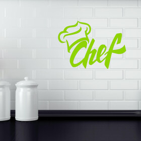 Veselá Stena Samolepka Chef Farba: zelená, Veľkosť: 80 x 55 cm