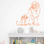 Veselá Stena Samolepka Mufasa a Simba Leví kráľ Farba: bílá, Veľkosť: 40 x 40 cm