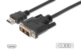 Digitus HDMI - DVI čierny / Kábel / 2x tienený / 2 m (AK-330300-020-S)