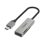 HAMA čítačka kariet USB-C SD microSD strieborná / Čítačka kariet / USB 3.2 Gen 1 / 5 Gbit / s / hliník (00200131)