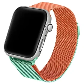 Beline Steel Collection zeleno-oranžová / Remienok pre Apple Watch / 42/44/45/49 mm / nerezová oceľ / magnetický