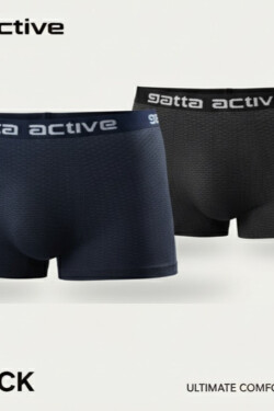 Pánska spodná bielizeň - 2PP Boxer Active GA GREY/DEEP NAVY M