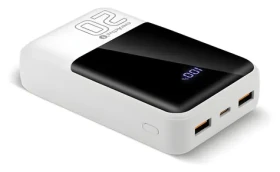 Powerbanka 20 000 mAh biela / Powerbanka / LCD displej / 2x USB-A / 1x USB-C / QC4.0 22,5W (EB-20Q)