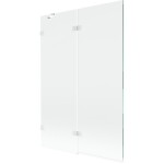 MEXEN/S - Lunar vaňová zástena 2-krídlová ľavá 120 x 150, transparent, biela 897-120-100-20-00-L