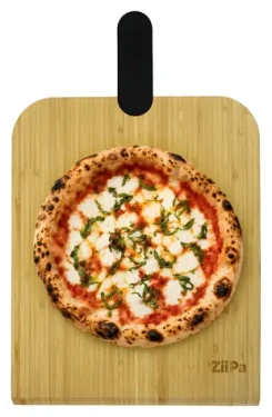 ZIIPA Servírovacia doska na pizzu Selva / Bambus / Priemer 35 cm / Silikónová rukoväť