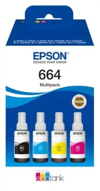 Epson EcoTank T664 / Multipack atramentov / CMYK / 4x70 ml / originálne / pre tlačiarne EcoTank (C13T664640)