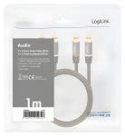 LogiLink RCA čierna / Kábel RCA / 2x RCA - 2x RCA / 1 m / pozlátený (CA1202)