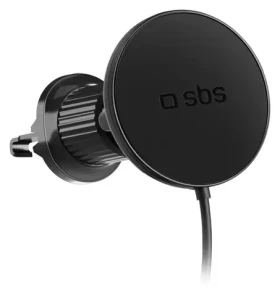 SBS Circle čierna / Držiak do auta / MagSafe / do mriežky / 15 W
