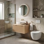 REA - Kúpeľňová skrinka pod umývadlo Core 80cm Beige REA-M0407