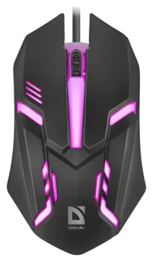 Defender Cyber MB-560L čierna / Herná optická myš / 1200 DPI / USB / 2 tlačidlá / RGB podsvietenie (52560)