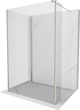 MEXEN/S - Kioto Sprchová zástena WALK-IN 120 x 120 x 40, transparent, nikel kefovaná 800-120-120-221-97-00-040