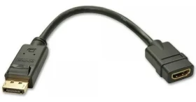 Lindy 41005 čierna / Adaptér / DisplayPort - HDMI / 1920×1080 px / 0,15 m (41005)