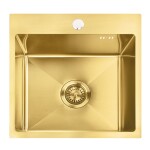 REA REA - Oceľový drez Leo 40 BRUSH GOLD ZLE-06001