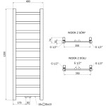 MEXEN - Bolt vykurovací rebrík/radiátor 1200 x 400 mm, 279 W, antracit W126-1200-400-00-66