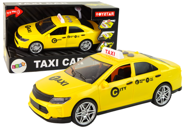 Elektrické autíčko Taxi 1:14 Svetlá Zvuky Žlté