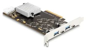 DeLock PCI Express x8 / Radič USB / PCIe 3.0 / 2x USB-C 3.2 Gen 2x2 / 2x USB-A 3.2 Gen 1 (90097)