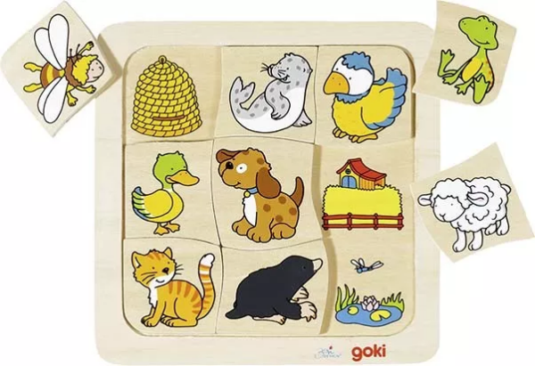 Goki Goki Drevené puzzle – Kto kde býva?