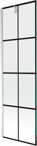 MEXEN/S - Next vaňová zástena FIX 60 x 150, čierna dekor, chróm 895-060-000-00-77-01