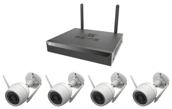 Ezviz H3C 2K+ Kit / Kamerový systém / 4X IP kamera Bullet / Wi-Fi / 4Mpix / 1x NVR CS-X5S-R100-8W (CS-H3c-R100-1J4WKFL+CS-X5S-R10)