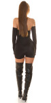 Sexy Koucla short Bandeau Overall with Gauntlets black Einheitsgroesse